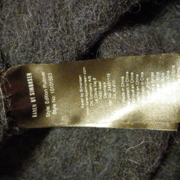 Womens Karen by  Simonsen sweater long sleeve charcoal XS pullover alpaca blend - Picture 5 of 7